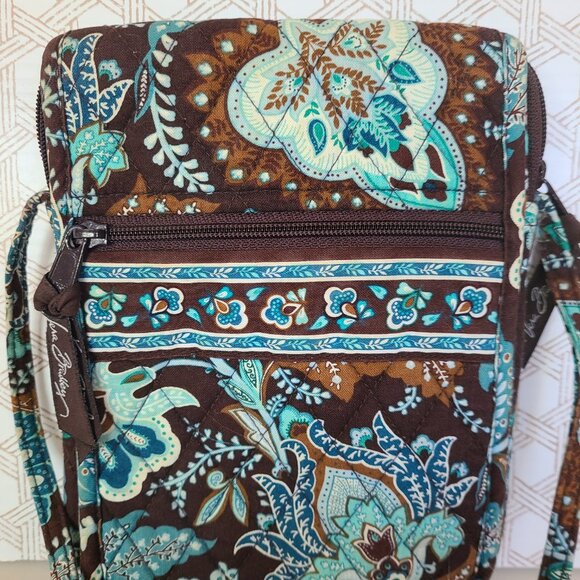 Vera Bradley Hipster Java Blue Floral Cross-Body Bag Adjustable Strap Retired - Picture 2 of 10